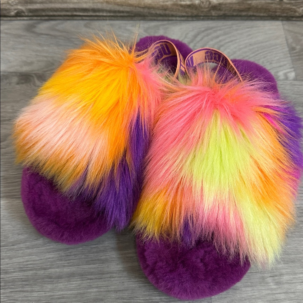 Colorful Furry Slippers UGG